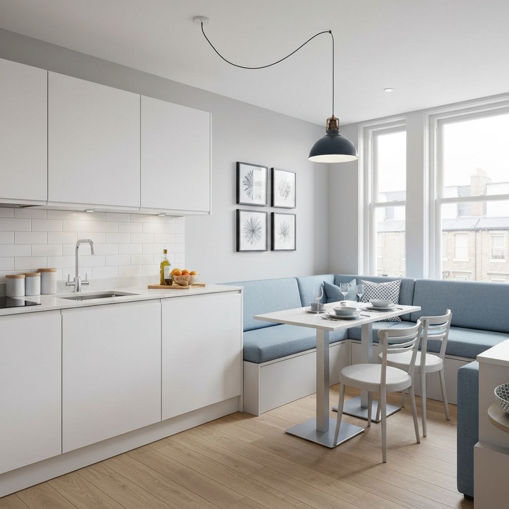 Modern compact studio flat interior